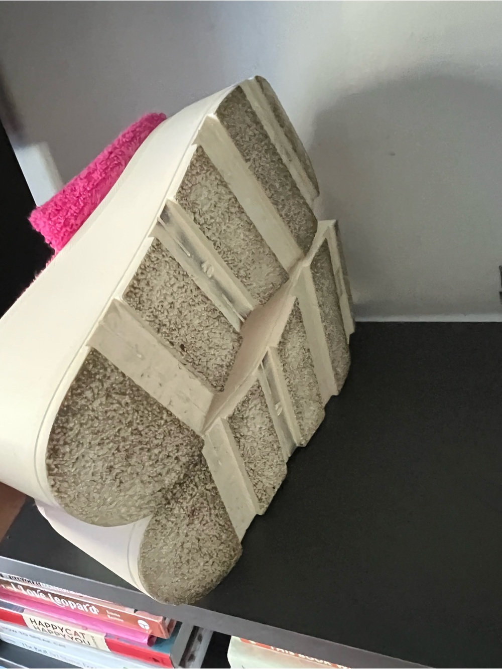 L'INTERVALLE Hot Pink Terry Cloth Platform Slides - Picture 7 of 10
